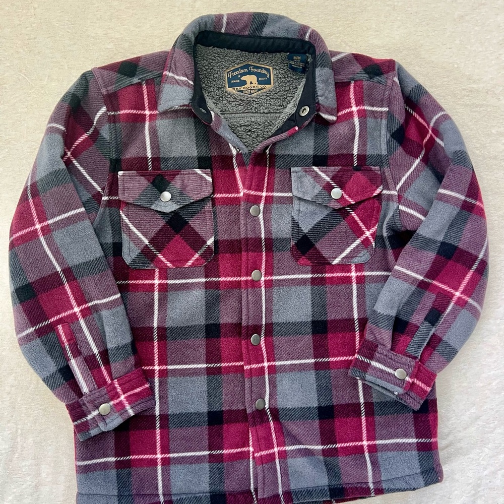 Freedom Foundry Boys Plaid Shirt - Red and Gray